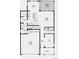 Detailed first floor plan showcasing the kitchen, great room, garage, flex room, and outdoor patio at 39733 Penn Rd, Elizabeth, CO 80107