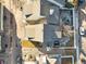 Overhead view of townhomes showcasing roof lines and private patios at 10588 E Park Mtn, Littleton, CO 80127