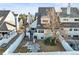 A rear aerial view of the home and fenced yard at 10588 E Park Mtn, Littleton, CO 80127