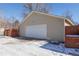 Detached two-car garage with white door at 3151 S Corona St, Englewood, CO 80113