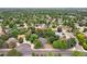 Expansive aerial view of the community showcasing tree-lined streets, well-manicured lawns, and a peaceful environment at 13701 Yank Way, Arvada, CO 80004