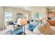 Comfortable living room with a view into the kitchen and natural light from the windows at 3595 E 124Th Pl, Thornton, CO 80241