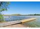 Waterfront dock with accessible ramp and views of the serene lake and rolling hills at 2648 S Wadsworth Way, Lakewood, CO 80227