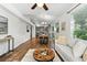 Open concept living space that connects the kitchen and dining area at 5193 S Flanders Ln, Centennial, CO 80015
