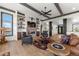 Spacious living room featuring a fireplace and ample natural light at 1708 Creedmoor Ct, Castle Rock, CO 80109