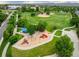 Overhead view of local park featuring baseball field, playground and picnic area at 2777 W 106Th Cir, Denver, CO 80234