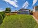 Secluded backyard with a large grassy area and privacy fence, perfect for outdoor activities at 448 Bonanza Dr, Erie, CO 80516