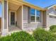 Inviting front entrance with a screen door, wood trim and well-kept landscaping at 448 Bonanza Dr, Erie, CO 80516