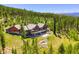 Expansive mountain home boasts a large deck, stone patio, and scenic mountain views at 1279 Estates Dr, Breckenridge, CO 80424