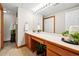 Bathroom with vanity, featuring updated fixtures, generous counter space, and stylish decor at 7999 Centrebridge Dr, Niwot, CO 80503