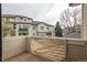Enjoy complex views from this private balcony with neutral color palette and awning at 8707 E Florida Ave # 510, Denver, CO 80247