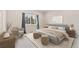 Cozy bedroom with neutral tones, plush carpeting, and a large window offering ample natural light at 875 E 78Th Ave # 52, Denver, CO 80229