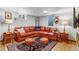 Finished basement living room with a large sectional sofa, area rug, and ample light at 2775 Crabapple Rd, Golden, CO 80401