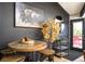Charming dining area featuring rustic decor, a round wooden table, and stylish accents, creating a cozy atmosphere at 610 Meadow View Dr, Evergreen, CO 80439