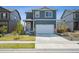 Charming two-story home with a well-maintained lawn and a two-car garage on a sunny day at 1107 Sunrise Dr, Brighton, CO 80603
