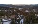 Beautiful aerial view of a home nestled among lush trees, showcasing its serene setting at 4446 Songbird Ln, Evergreen, CO 80439