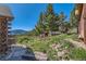 A house with mountain views surrounded by lush landscaping and mature trees at 10450 Hondah Dr, Littleton, CO 80127
