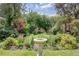Backyard garden area featuring stone benches, lush greenery and lots of shady spaces at 199 Lafayette St, Denver, CO 80218