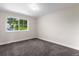 Carpeted bedroom with a large window looking out to the trees at 2089 Meadow Sweet Ln, Erie, CO 80516