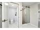 Contemporary bathroom featuring a glass-enclosed shower and separate toilet room at 8701 E Briarwood Blvd, Centennial, CO 80112