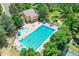 Aerial view of the large community pool, with lounge seating and a shallow area at 2972 W Long Dr # C, Littleton, CO 80120