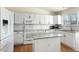 Kitchen boasts granite counters and white cabinetry at 5593 S Himalaya Way, Centennial, CO 80015