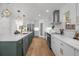 Bright, open kitchen with large island, stainless appliances, and quartz countertops at 1406 Pika Rd, Boulder, CO 80302