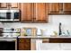 Close-up shot of a well-equipped kitchen, featuring stainless steel appliances and granite countertops at 2261 Blake St # 2G, Denver, CO 80205