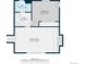 Basement floor plan featuring utility room, a full bathroom and a large recreation room and bedroom at 8120 S Jay Dr, Littleton, CO 80128