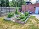 Raised garden beds in a sunny backyard at 2895 Dexter St, Denver, CO 80207