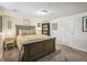 Cozy basement bedroom with a queen-size bed and built-in shelving at 2895 Dexter St, Denver, CO 80207