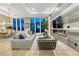 Open-concept living room featuring large windows and a modern fireplace at 7600 Landmark Way # 1514, Greenwood Village, CO 80111
