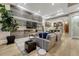 Open layout showing a living room adjacent to a modern kitchen and a cozy design at 7600 Landmark Way # 1514, Greenwood Village, CO 80111