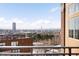 Beautiful cityscape view with railing on balcony, perfect to enjoy outdoor living at 1925 W 32Nd Ave # 502, Denver, CO 80211