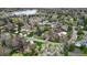 Scenic aerial view of a neighborhood with mature trees, green lawns, and a glimpse of a lake at 1930 Taft Dr, Lakewood, CO 80215