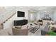 Cozy basement living room featuring stylish decor and comfortable seating at 3643 S Mobile Way, Aurora, CO 80013