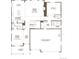 First-floor blueprint featuring an open concept layout that seamlessly integrates the kitchen, living, and dining areas at 5537 Riverbend Ave, Firestone, CO 80504