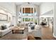 Bright living room with soaring ceilings, large windows, hardwood floors, and a comfortable seating area at 10914 Remmick Ridge Rd, Parker, CO 80134