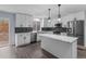Modern kitchen with new white cabinets, stainless steel appliances, a black subway tile backsplash, and an island at 1963 Hogan Ct, Castle Rock, CO 80109