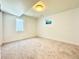 This basement space features carpet and inset lighting at 5563 E Jefferson Ave, Denver, CO 80237