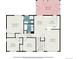Layout of the home's first floor showcasing living room, kitchen, dining area, three bedrooms and a screened porch at 1244 S Wright St, Lakewood, CO 80228