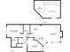 Detailed floor plan showing layout of bedrooms, kitchen, living room and bathrooms at 836 S Vance St # E, Lakewood, CO 80226