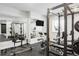 Well-equipped home gym with mirrors and a variety of exercise equipment at 6037 N Netherland Ct, Aurora, CO 80019