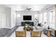 Bright living room with large windows, modern decor, and cozy seating area at 6037 N Netherland Ct, Aurora, CO 80019