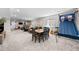 Spacious finished basement with dining area, entertainment space, and fun sports features at 3575 White Rose Loop, Castle Rock, CO 80108