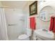 Clean and bright bathroom with glass shower and simple decor at 807 9Th St, Golden, CO 80401