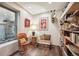 Cozy sitting area with natural light, rustic accents, wood floors and unique decorations at 807 9Th St, Golden, CO 80401