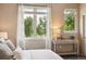 Bedroom with natural light streaming in through large windows and a view of the golf course at 2945 W Riverwalk Cir # B, Littleton, CO 80123