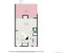 Main level floor plan showing the kitchen, living room, deck, bathroom and entry way at 5145 W 61St Dr # 14, Arvada, CO 80003