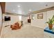 Basement offering seating and space for various activities and entertainment with carpet and decor at 2937 W Yarrow Cir, Superior, CO 80027